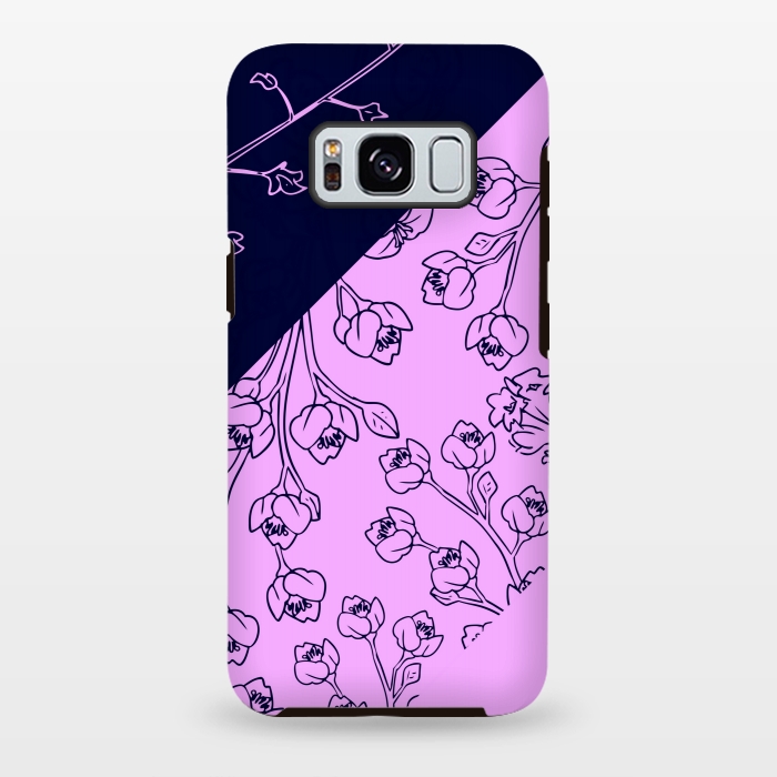 Galaxy S8 plus StrongFit PINK BLUE FLORAL PATTERN by MALLIKA