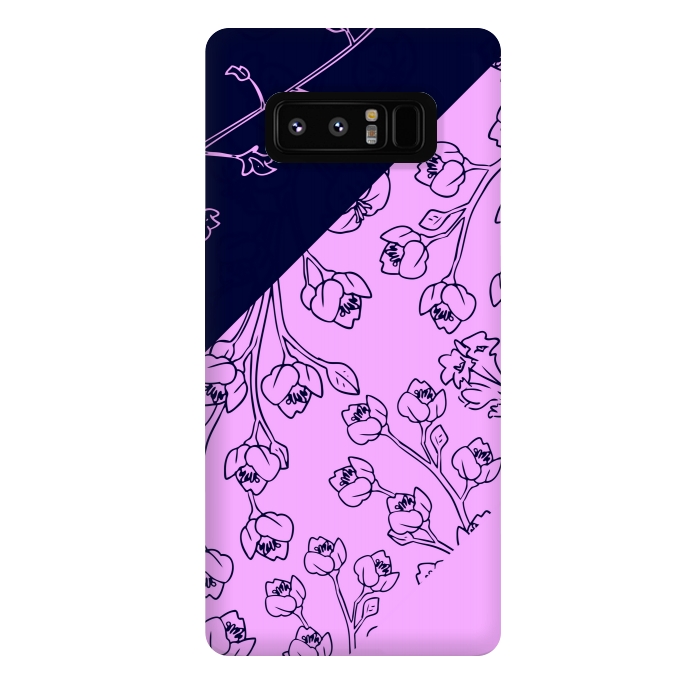 Galaxy Note 8 StrongFit PINK BLUE FLORAL PATTERN by MALLIKA