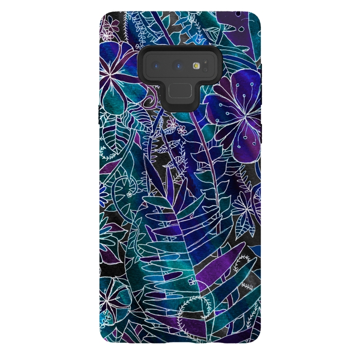Galaxy Note 9 StrongFit Galaxy Floral  by Tigatiga
