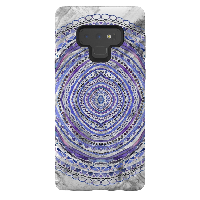 Galaxy Note 9 StrongFit Purple Marbling Mandala  by Tigatiga