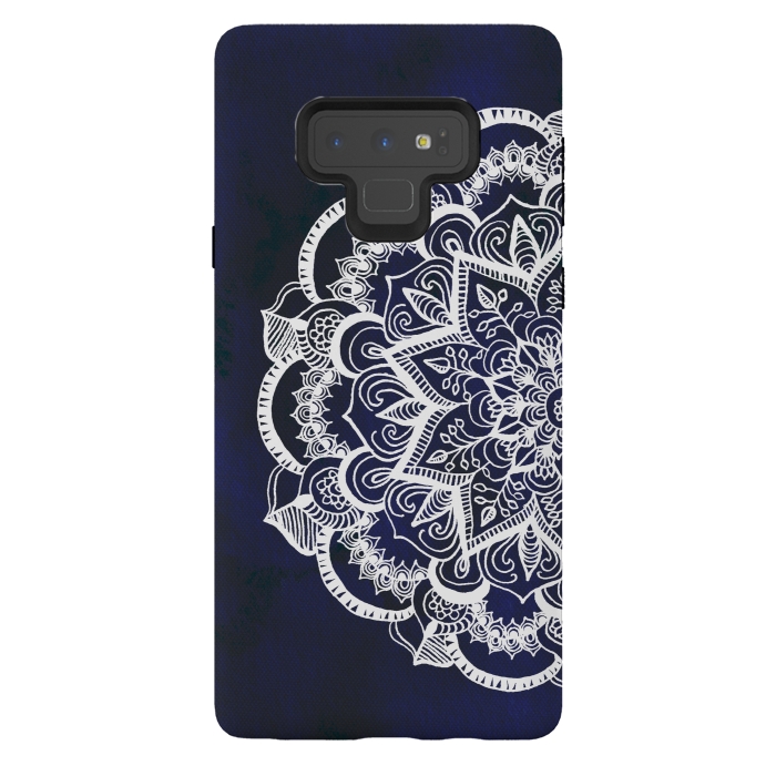 Galaxy Note 9 StrongFit White Feather Mandala by Tangerine-Tane