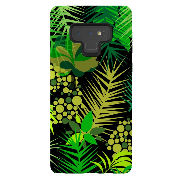 Galaxy Note 9 StrongFit green tropical pattern by MALLIKA