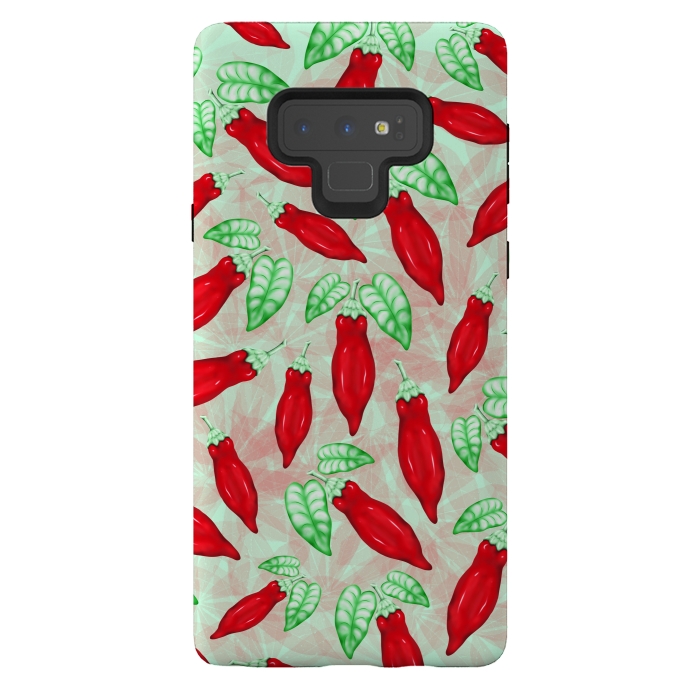 Galaxy Note 9 StrongFit Red Hot Chilli Pepper Pattern Food Art by BluedarkArt