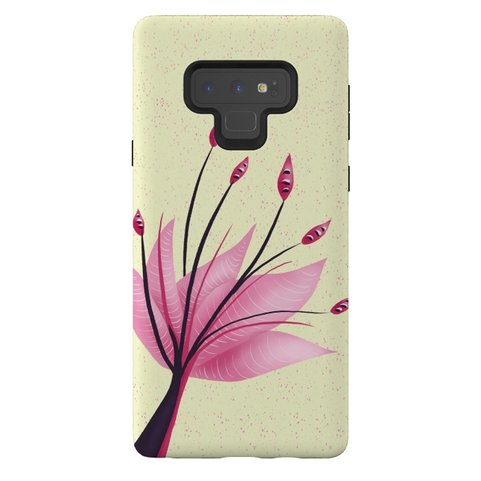 Galaxy Note 9 StrongFit Pink Abstract Water Lily Flower by Boriana Giormova