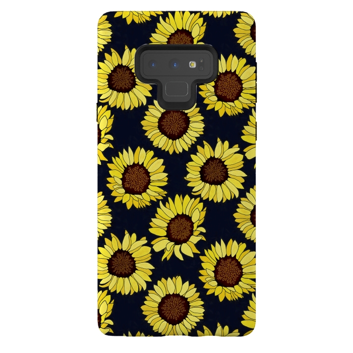 Galaxy Note 9 StrongFit Navy - Sunflowers Are The New Roses! by Tigatiga