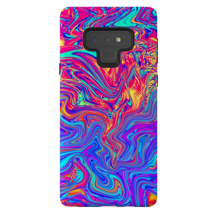 Galaxy Note 9 StrongFit Abstract Colorful Waves by Art Design Works