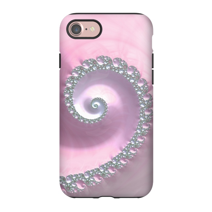 iPhone 7 StrongFit Pink Pastel Fractal Swirl by Andrea Haase