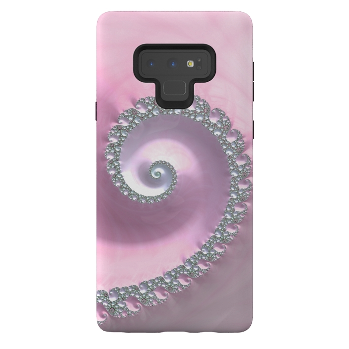 Galaxy Note 9 StrongFit Pink Pastel Fractal Swirl by Andrea Haase