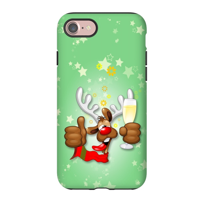 iPhone 7 StrongFit Reindeer Drunk Funny Christmas Character by BluedarkArt