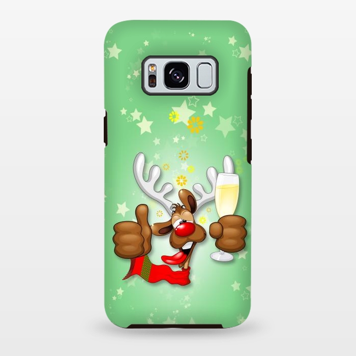 Galaxy S8 plus StrongFit Reindeer Drunk Funny Christmas Character by BluedarkArt