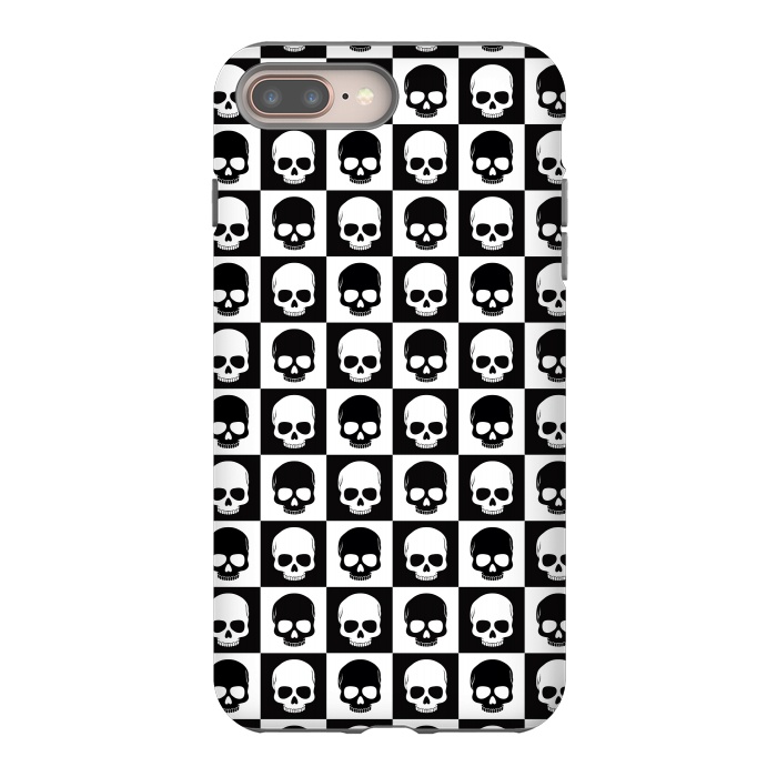 iPhone 7 plus StrongFit Checkered Skulls Pattern I by Art Design Works