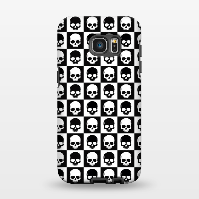 Galaxy S7 EDGE StrongFit Checkered Skulls Pattern I by Art Design Works