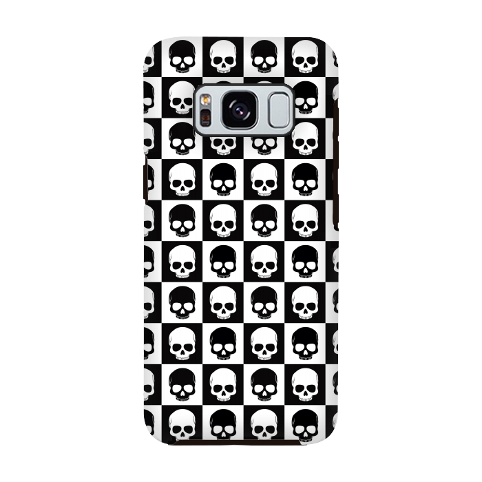 Galaxy S8 StrongFit Checkered Skulls Pattern I by Art Design Works