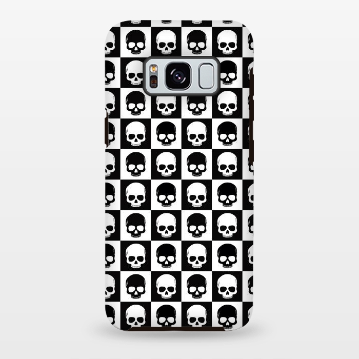 Galaxy S8 plus StrongFit Checkered Skulls Pattern I by Art Design Works
