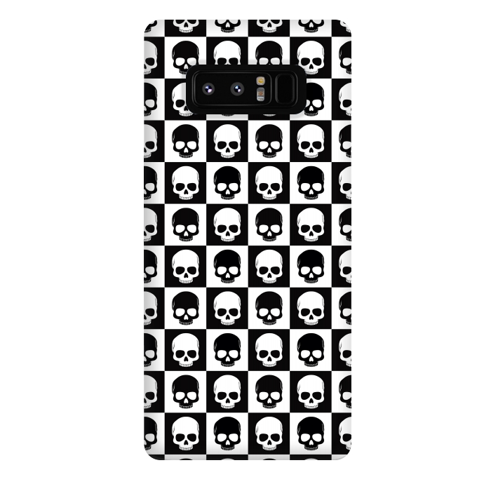 Galaxy Note 8 StrongFit Checkered Skulls Pattern I by Art Design Works