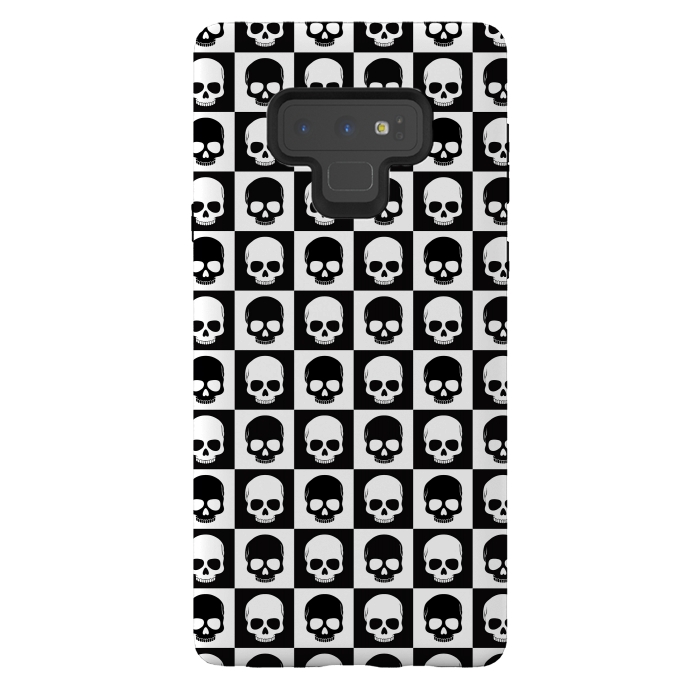 Galaxy Note 9 StrongFit Checkered Skulls Pattern I by Art Design Works