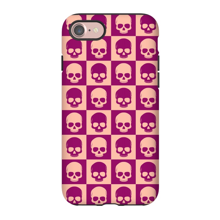 iPhone 7 StrongFit Checkered Skulls Pattern II by Art Design Works