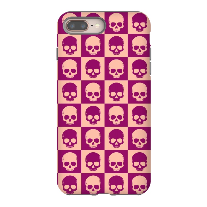 iPhone 7 plus StrongFit Checkered Skulls Pattern II by Art Design Works