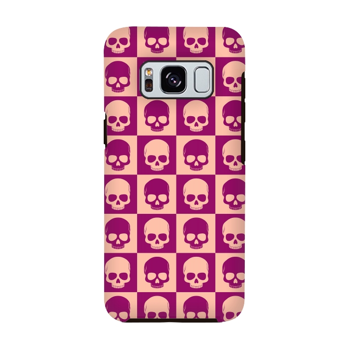 Galaxy S8 StrongFit Checkered Skulls Pattern II by Art Design Works