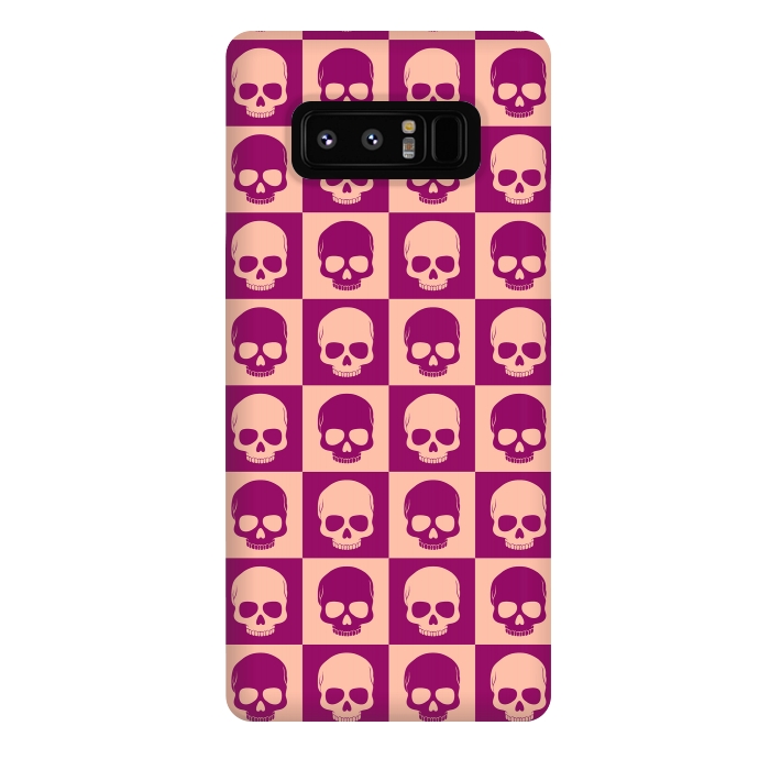 Galaxy Note 8 StrongFit Checkered Skulls Pattern II by Art Design Works