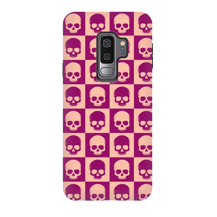 Galaxy S9 plus StrongFit Checkered Skulls Pattern II by Art Design Works