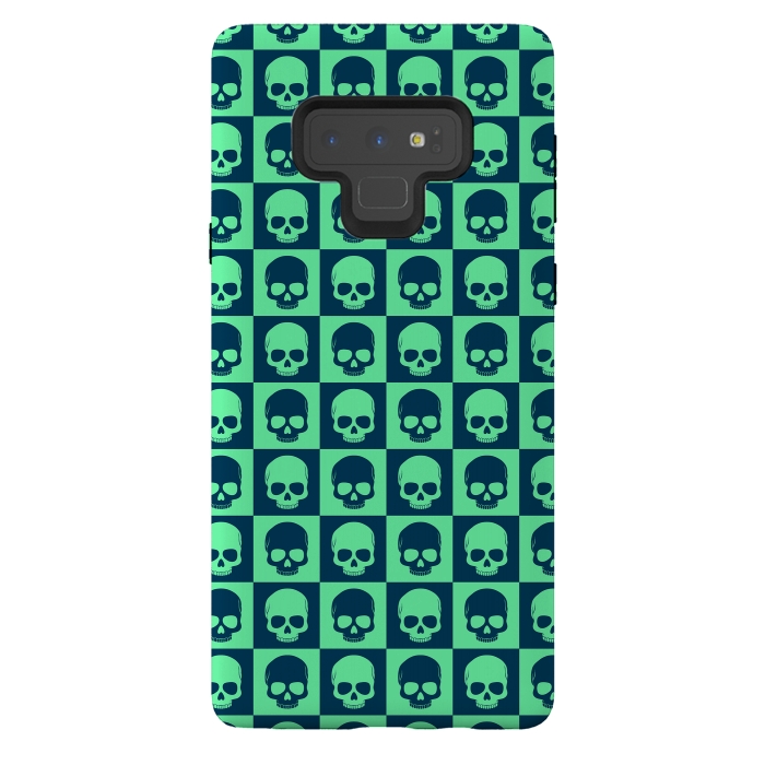 Galaxy Note 9 StrongFit Checkered Skulls Pattern III by Art Design Works