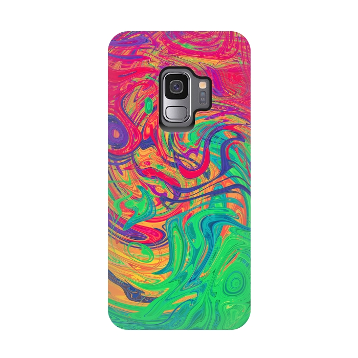Galaxy S9 StrongFit Abstract Multicolored Waves by Art Design Works