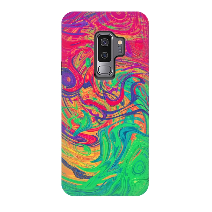 Galaxy S9 plus StrongFit Abstract Multicolored Waves by Art Design Works