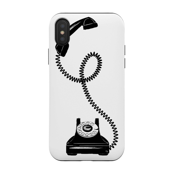 iPhone Xs / X StrongFit Black Vintage Phone by Martina