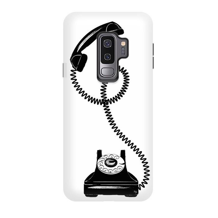 Galaxy S9 plus StrongFit Black Vintage Phone by Martina