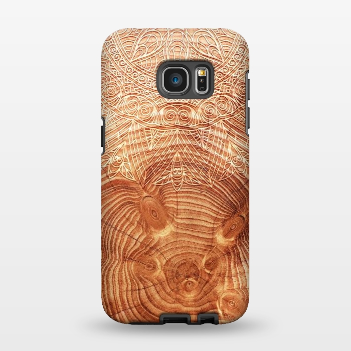 Galaxy S7 EDGE StrongFit Mandala Wood I by Art Design Works