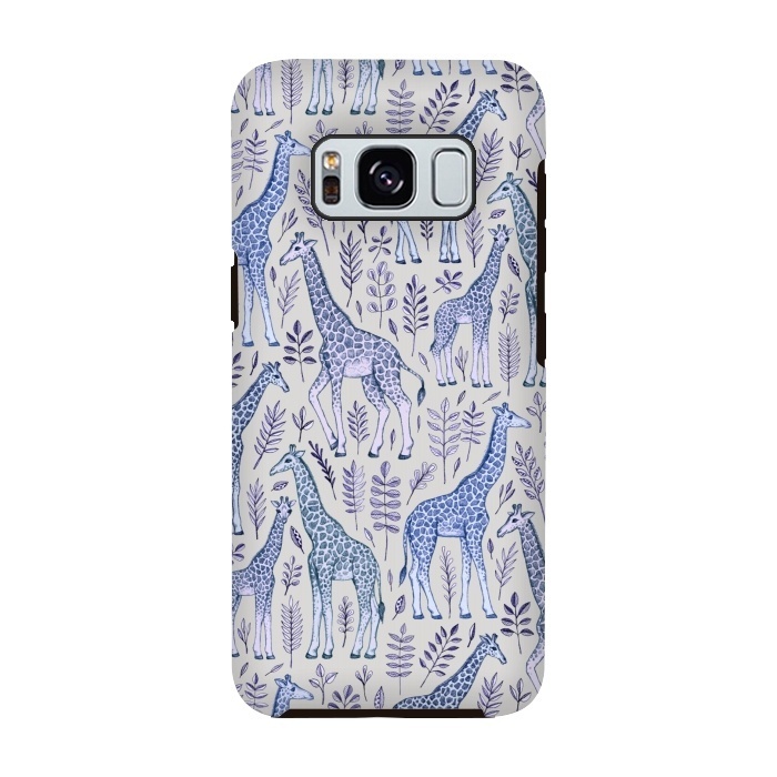 Galaxy S8 StrongFit Little Giraffes in Blue, Purple and Grey by Micklyn Le Feuvre