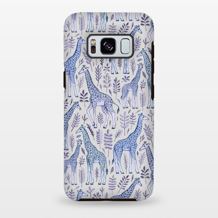 Galaxy S8 plus StrongFit Little Giraffes in Blue, Purple and Grey by Micklyn Le Feuvre