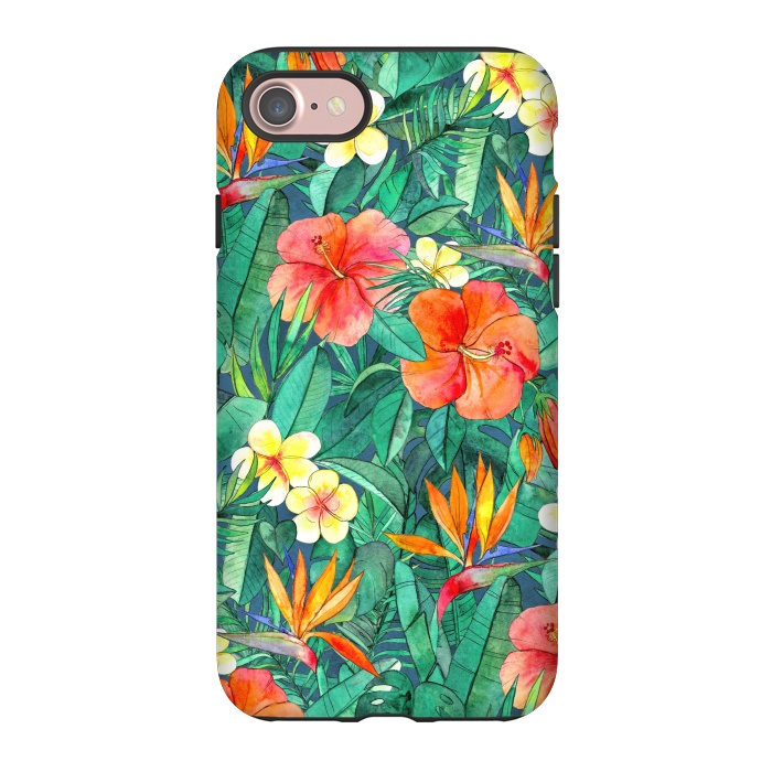 iPhone 7 StrongFit Classic Tropical Garden in Watercolor by Micklyn Le Feuvre