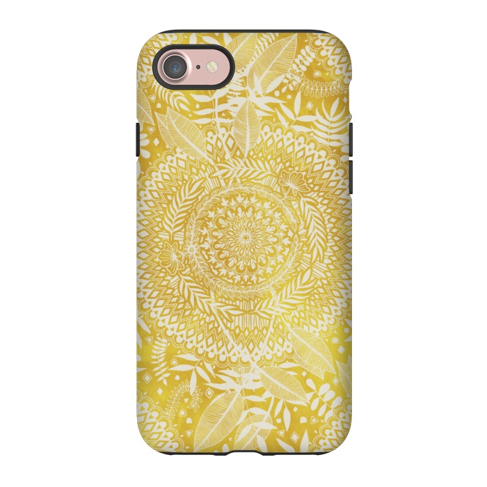 iPhone 7 StrongFit Medallion Pattern in Mustard and Cream by Micklyn Le Feuvre