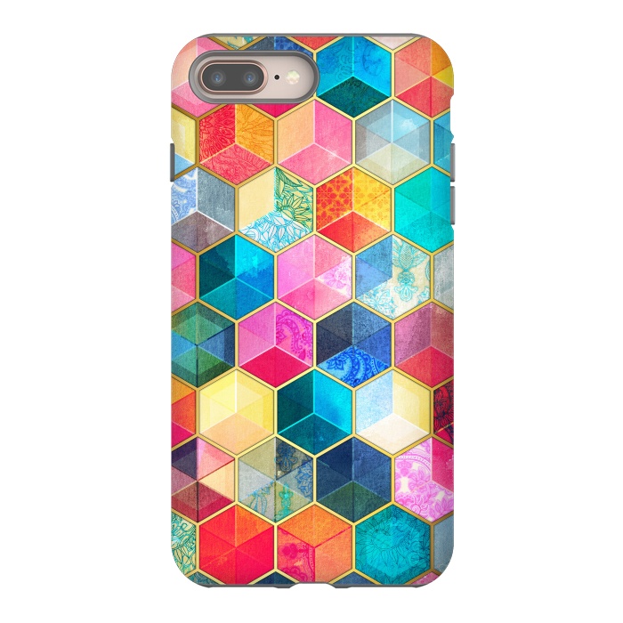 iPhone 7 plus StrongFit Crystal Bohemian Honeycomb Cubes by Micklyn Le Feuvre