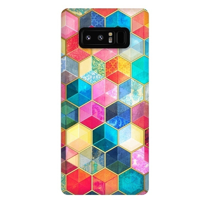 Galaxy Note 8 StrongFit Crystal Bohemian Honeycomb Cubes by Micklyn Le Feuvre