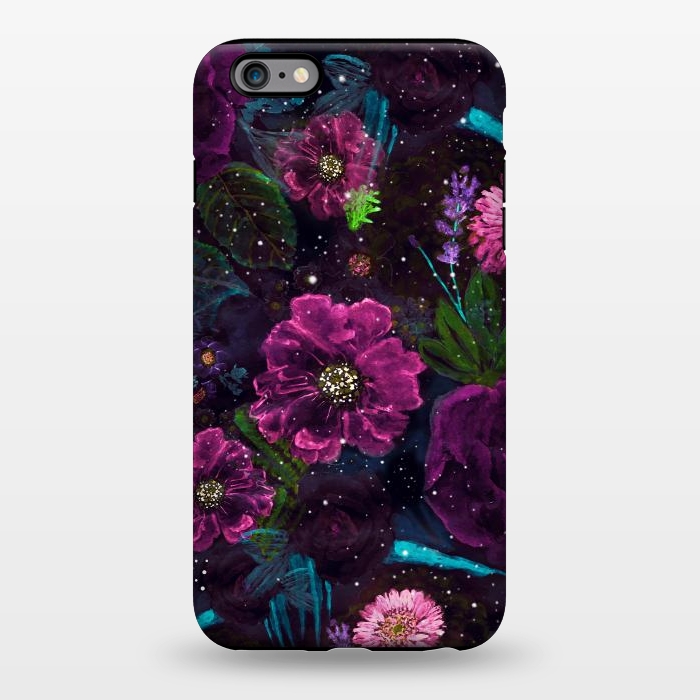 iPhone 6/6s plus StrongFit Whimsical Watercolor night garden floral hand paint  by InovArts