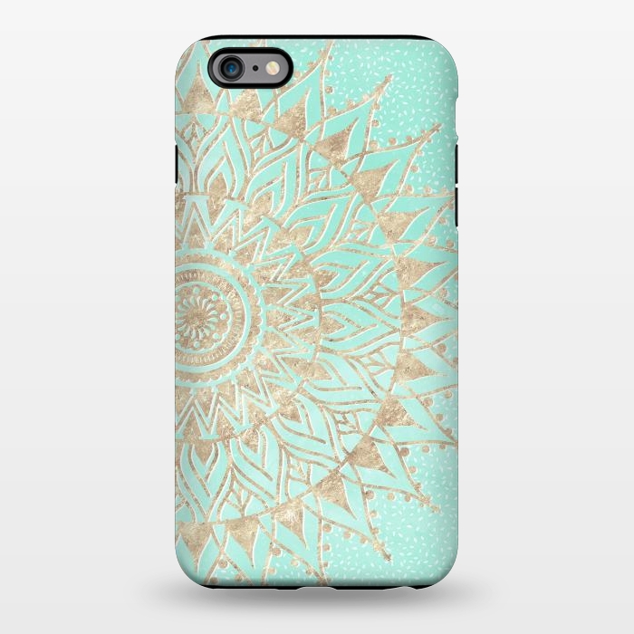 iPhone 6/6s plus StrongFit Mint and gold mandala  by InovArts