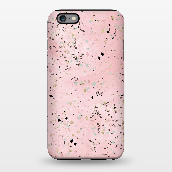 iPhone 6/6s plus StrongFit Blush and gold marble terrazzo design by InovArts