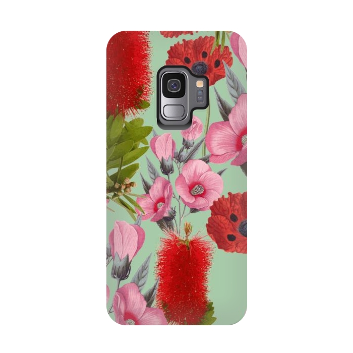 Galaxy S9 StrongFit Bushland Florals by Zala Farah