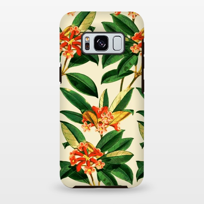 Galaxy S8 plus StrongFit Orange Flower Pattern by Zala Farah