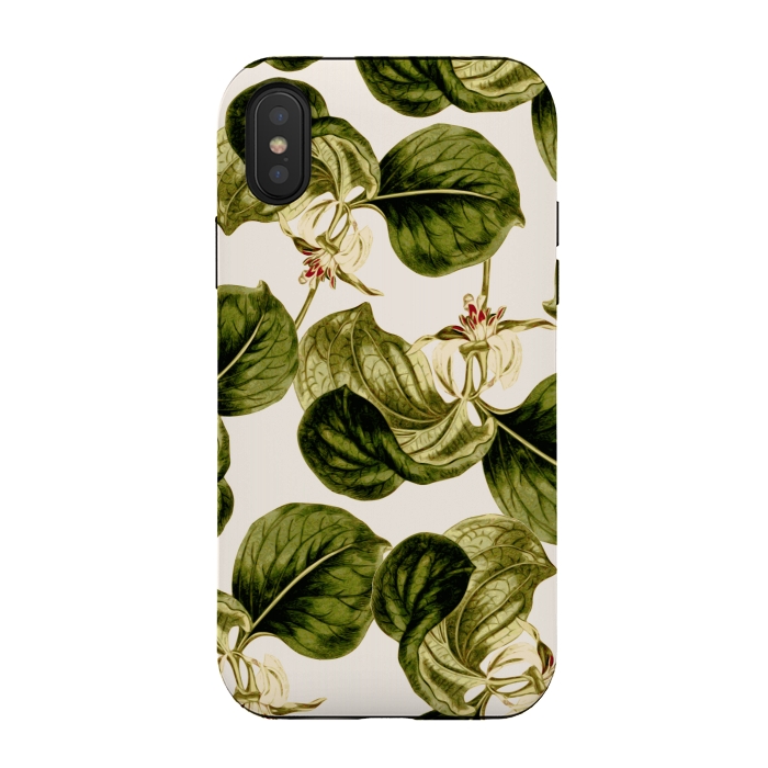iPhone Xs / X StrongFit Botany Leaf Pattern  by Zala Farah