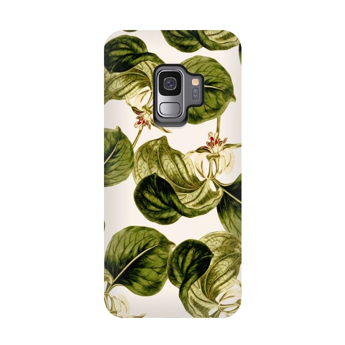 Galaxy S9 StrongFit Botany Leaf Pattern  by Zala Farah