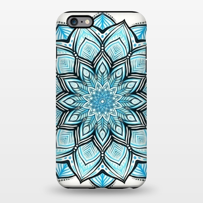 iPhone 6/6s plus StrongFit Turquoise Tribal Mandala on White by Micklyn Le Feuvre