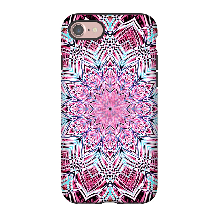 iPhone 7 StrongFit Berry Pink Detailed Mandala by Micklyn Le Feuvre