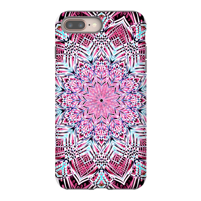 iPhone 7 plus StrongFit Berry Pink Detailed Mandala by Micklyn Le Feuvre