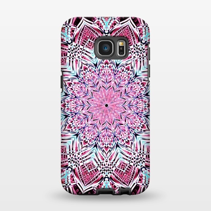 Galaxy S7 EDGE StrongFit Berry Pink Detailed Mandala by Micklyn Le Feuvre