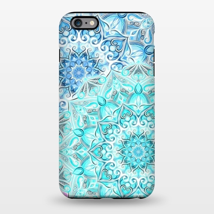 iPhone 6/6s plus StrongFit Frosted Mandalas in Aqua and Blue by Micklyn Le Feuvre