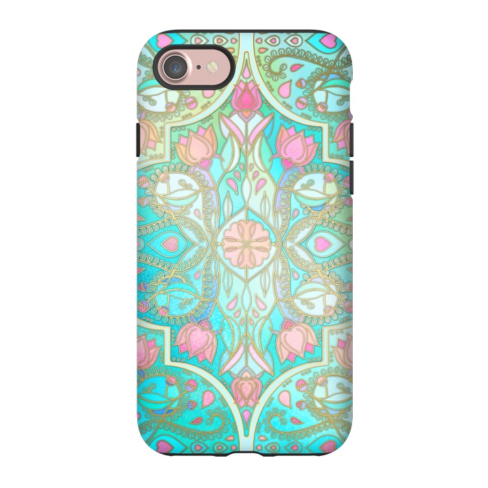 iPhone 7 StrongFit Floral Moroccan in Spring Pastels by Micklyn Le Feuvre